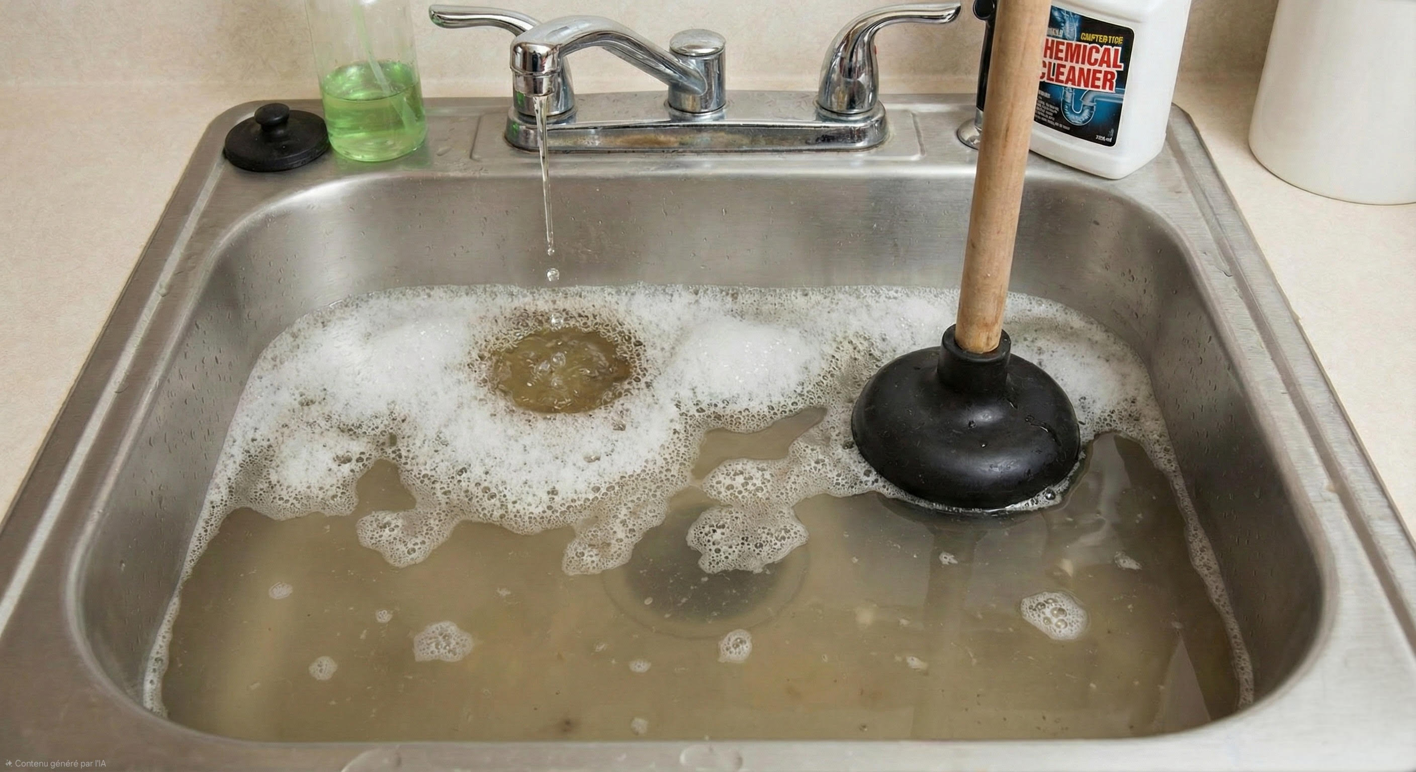 Canalisation bouchée avant intervention SAHP